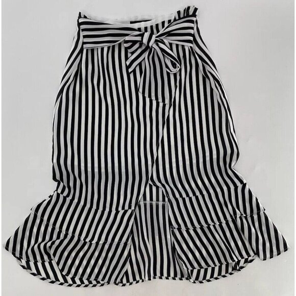 Who What Wear Women’s Striped Ruffle Tie Front Chiffon Midi‎ Skirt Size 8 - Picture 3 of 13